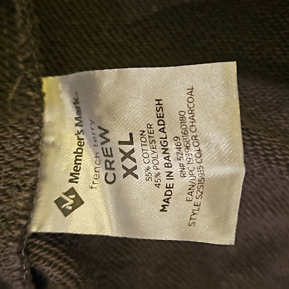 Crew French Terry Sweatshirt, NWOT, 2XL, Silver Grey Color - Picture 4 of 5